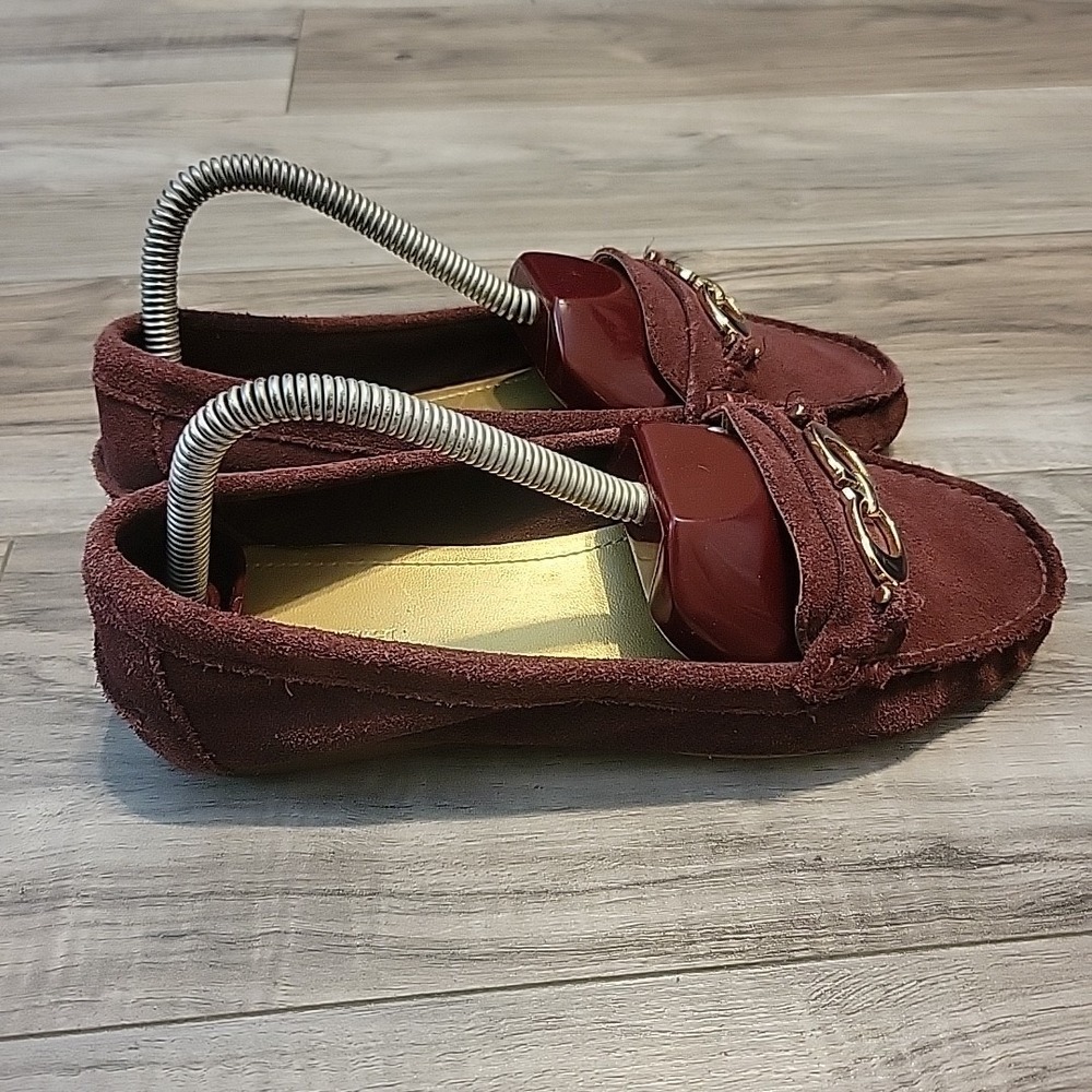 Coach Burgundy Suede Driving Loafers Women's Shoes US Size 7 - Picture 5 of 10